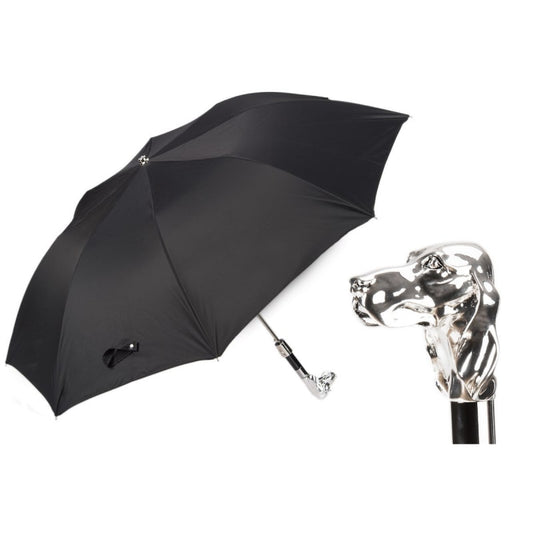 Umbrella men's folding black with handle Dog Pasotti 64 OXF-18 W40