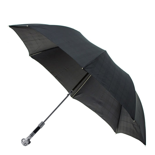 Umbrella folding black handle in the form of a dog's head Pasotti 64S-6434/19