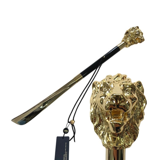 Shoehorn Gold Lion with black shaft Pasotti CS W37bl