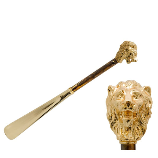 Shoe spoon with handle golden lion handle Pasotti CS W37PO