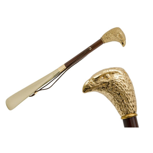 Shoe spoon with brown handle Pasotti CS W85OR-LE - GOLD EAGLE