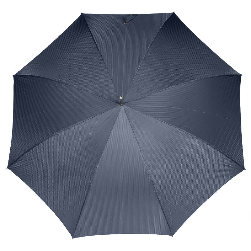 Cane umbrella blue with silver handle Lion Pasotti