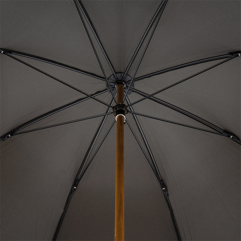 Interior frame and ribs of Pasotti black cane umbrella