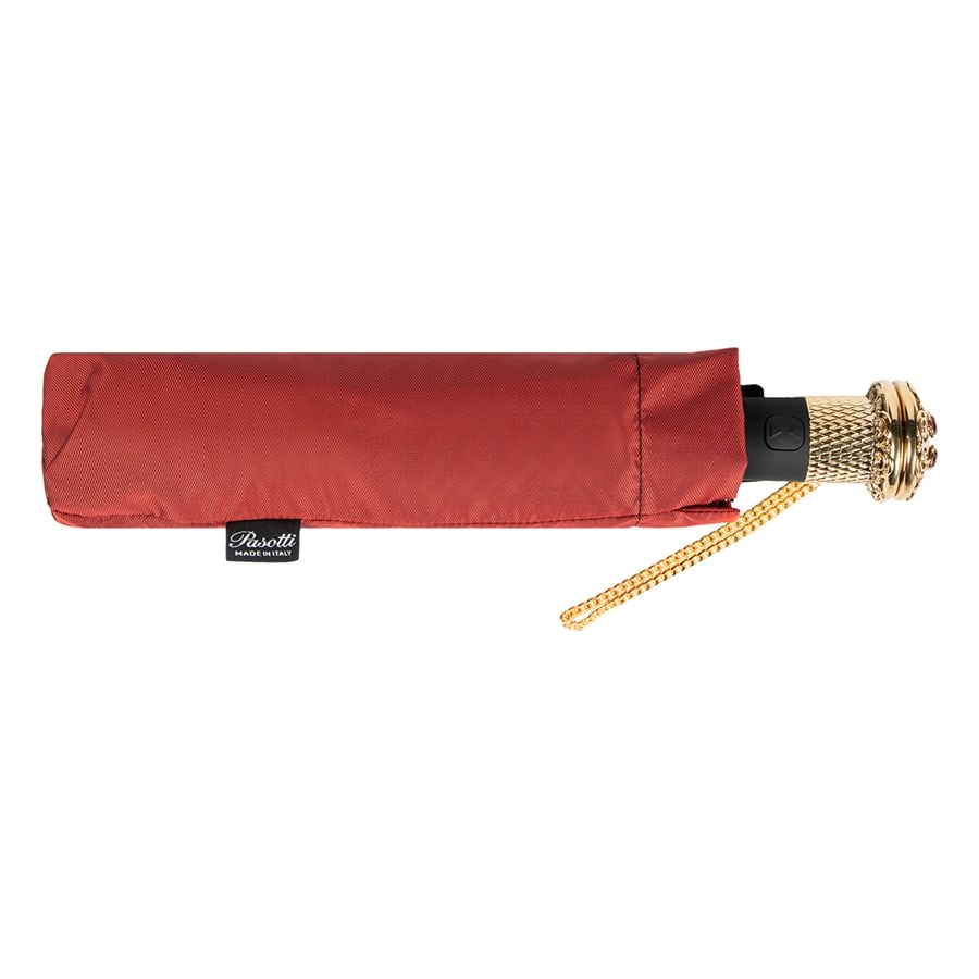 Luxury handmade Pasotti red folding umbrella from Italy