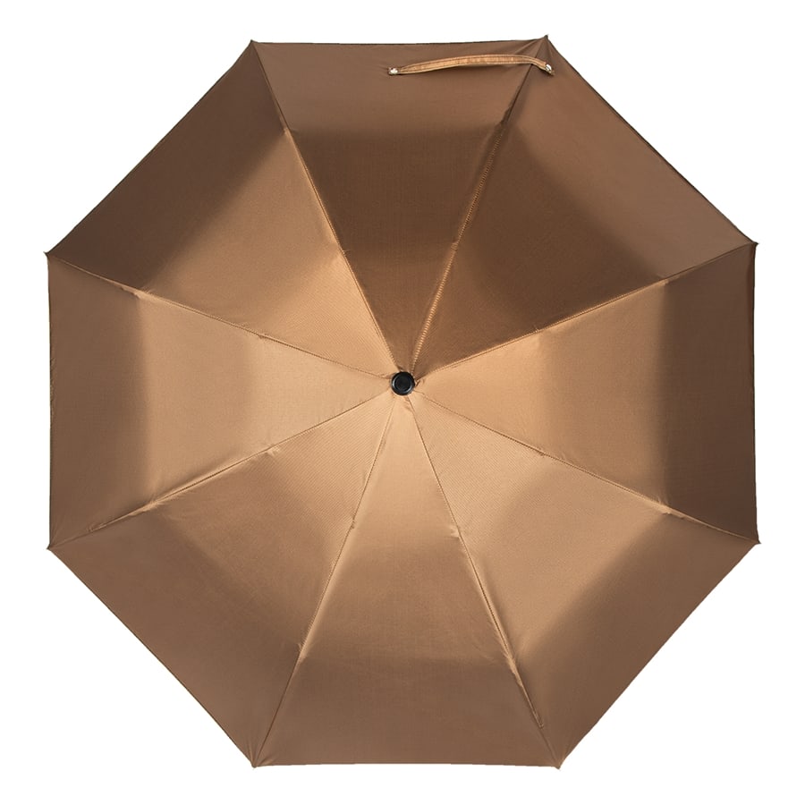 Open Pasotti beige folding umbrella with silky solid canopy