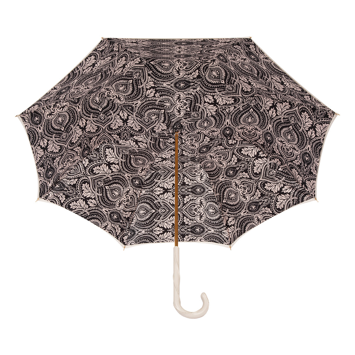 Pasotti Women’s Ivory Cane Umbrella with Paisley Lining
