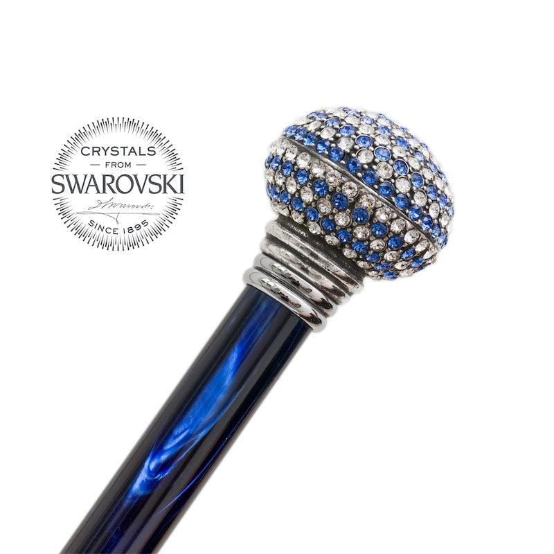 Detailed view of Swarovski crystal handle on Pasotti designer shoehorn
