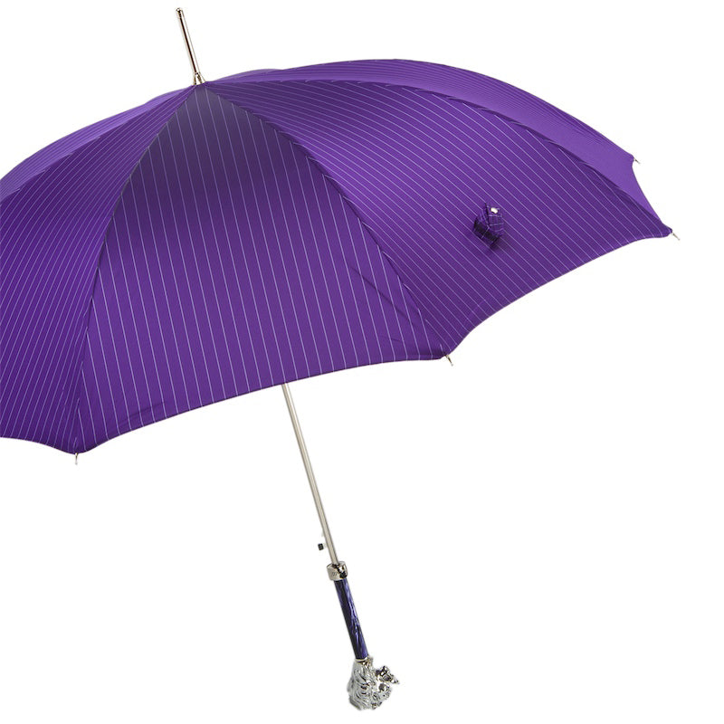 Purple Pasotti umbrella with Silver Lion handle - img 2