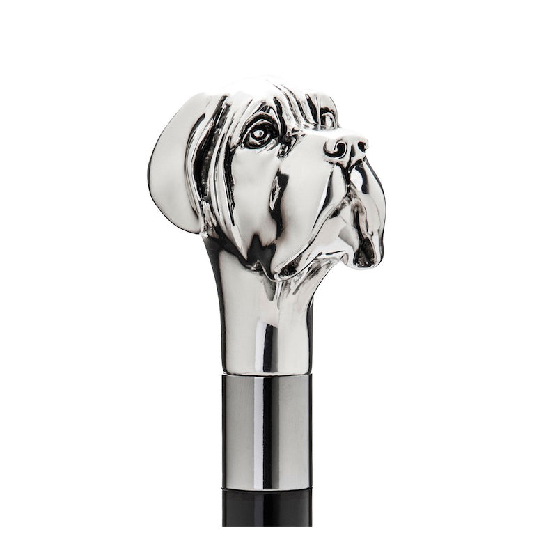 Detailed silver-tone Labrador head — Pasotti handcrafted shoehorn