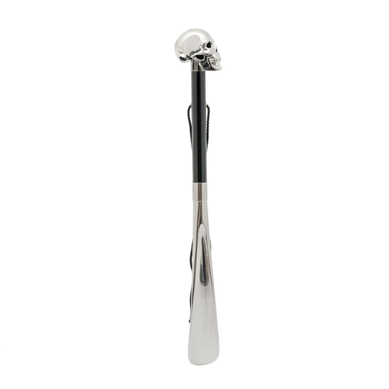 Full view of Pasotti silver skull shoehorn CS W33