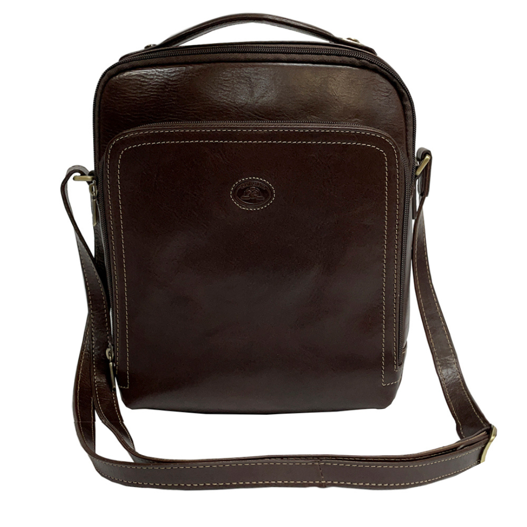 Leather brown men's shoulder bag Tony Perotti Italico 9188-22 moro - img 4