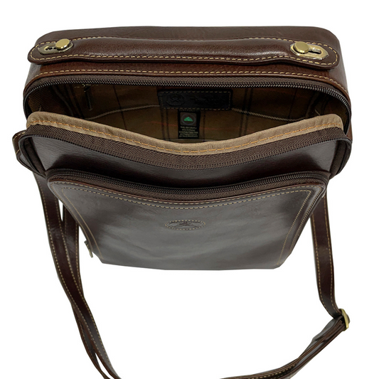Leather brown men's shoulder bag Tony Perotti Italico 9188-22 moro - img 3
