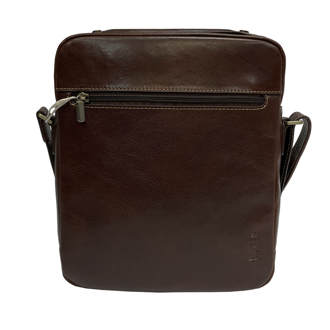 Leather brown men's shoulder bag Tony Perotti Italico 9188-22 moro - img 2