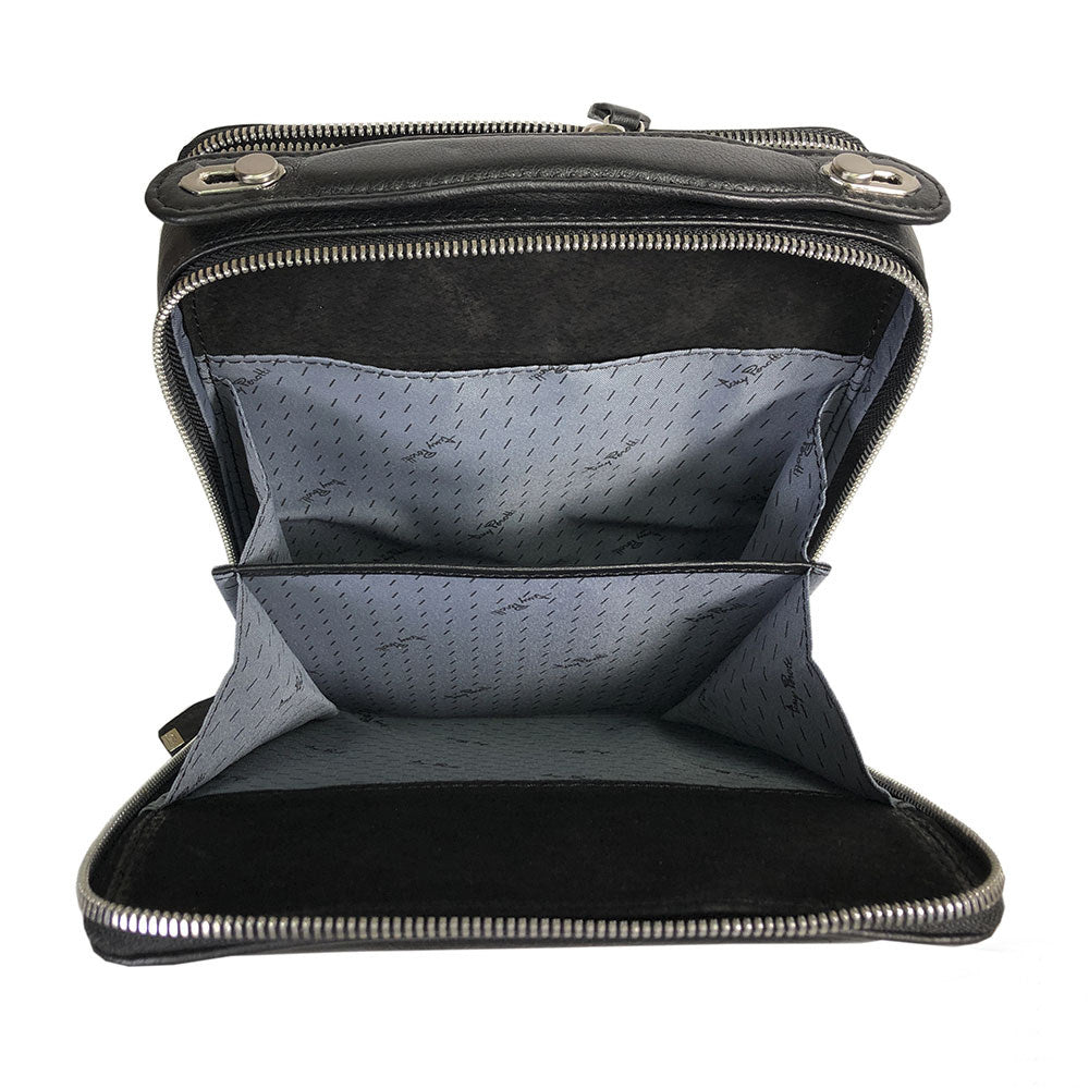Tony Perotti Heren Crossbodytas Zwart Leer — Contatto 9194 Nero