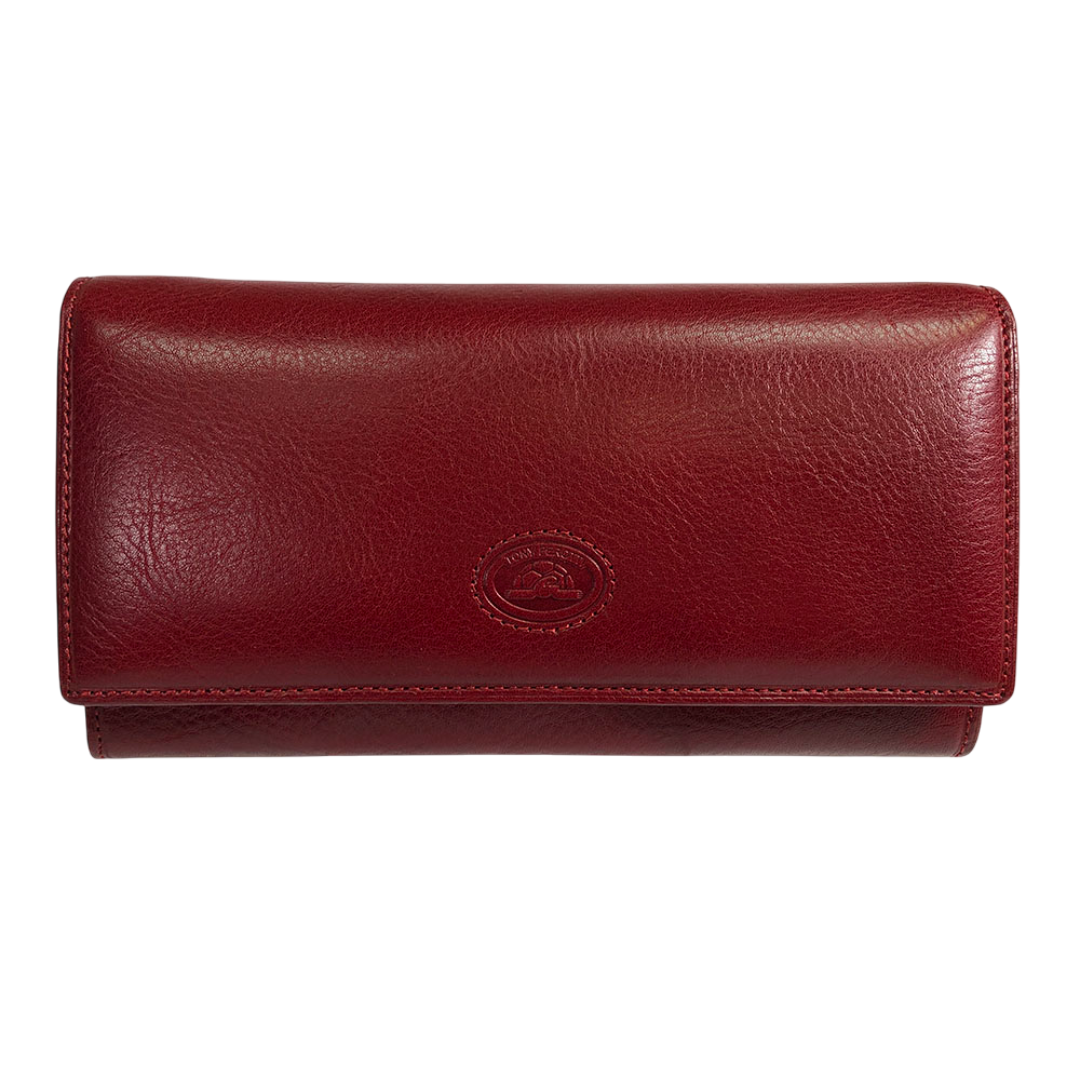 Tony Perotti Dames Rode Leren Overslagportemonnee — Italico 1911 Rosso