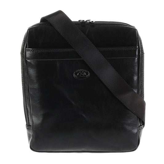 Bag men's black leather Tony Perotti Italico 6001 nero