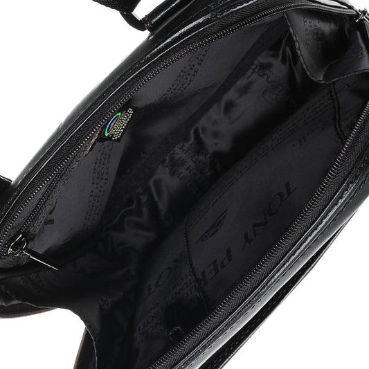 Сумка мужская черная кожаная Tony Perotti Italico 6001 nero