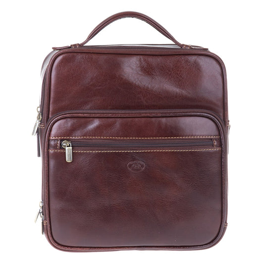 Bag men's leather brown Tony Perotti Italico 7058 moro