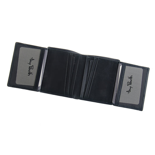 Tony Perotti Dark Blue Leather Compact Card Wallet — New Contatto 3603 Navy