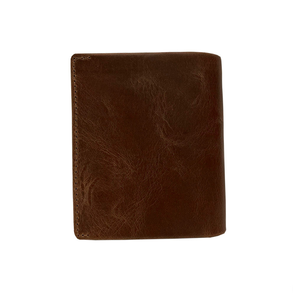Tony Perotti Men’s Brown Vintage-Look Leather Bifold Wallet — Arno 1165 whisky