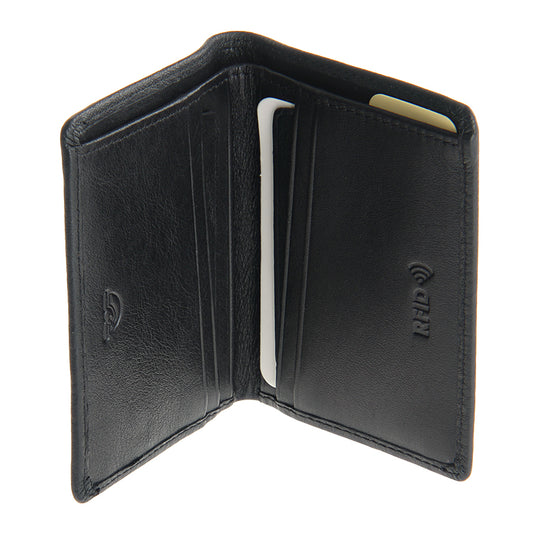 Tony Perotti black compact wallet open view