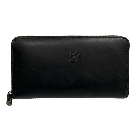Tony Perotti Women’s Black Vintage-Look Leather Zip-Around Wallet — Arno 2250 nero