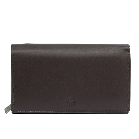 Tony Perotti Dames Portemonnee van Bruin Leer met Overslag en Muntvak — Cortina 5032 moro