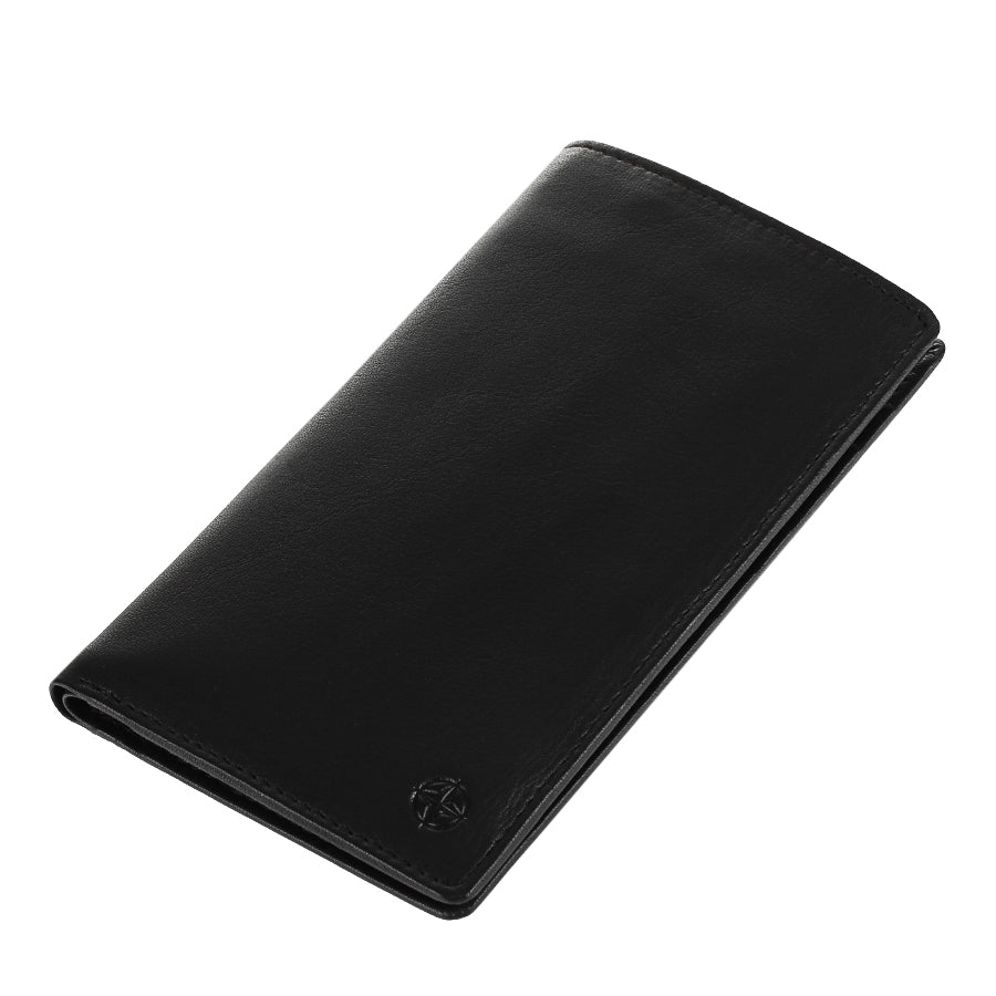 Tony Perotti Cortina 5024 Nero black leather long wallet angled view