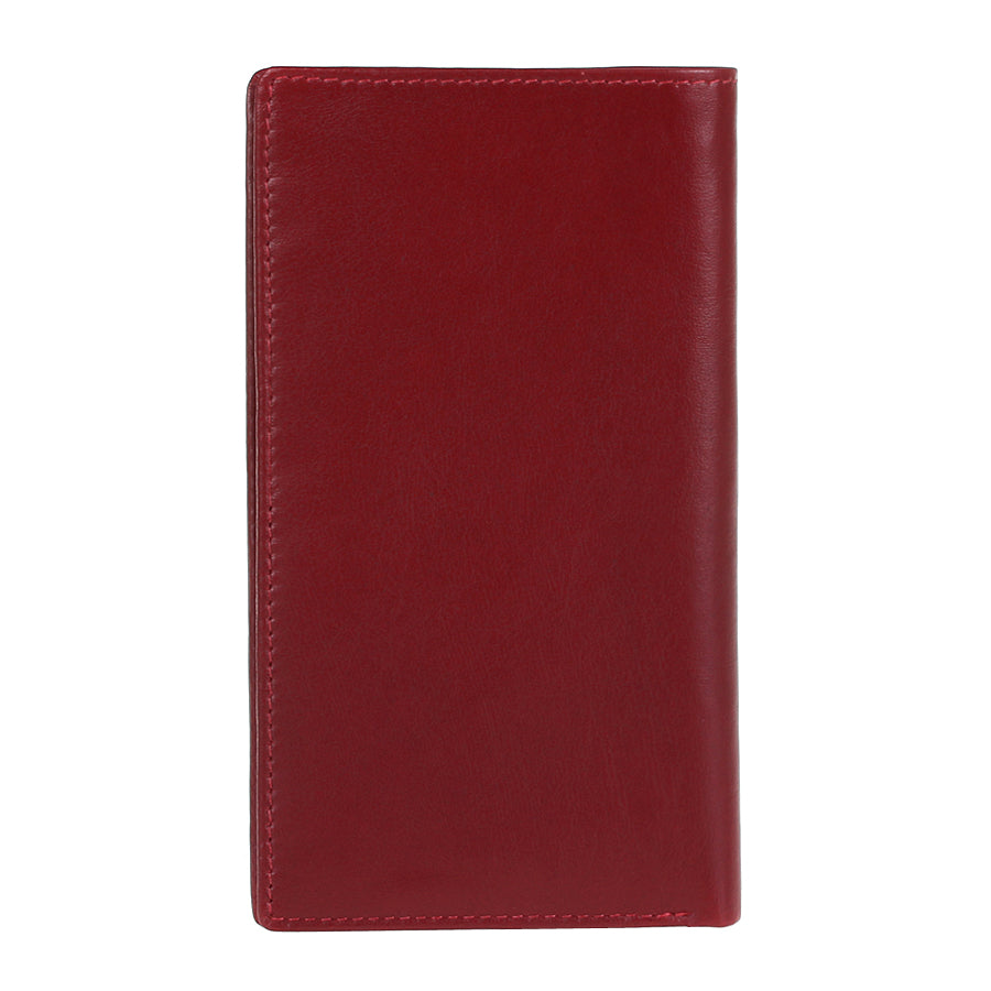 Red leather wallet on a white background