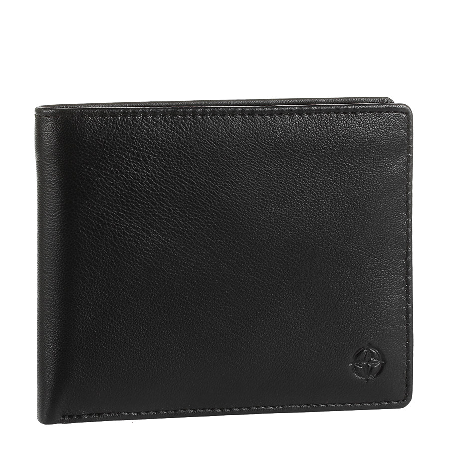 Tony Perotti Men’s Black Leather Bifold Wallet — Cortina 5035 Nero
