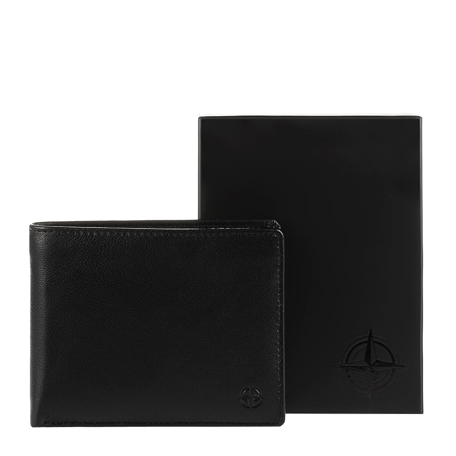 Tony Perotti Men’s Black Leather Bifold Wallet — Cortina 5035 Nero