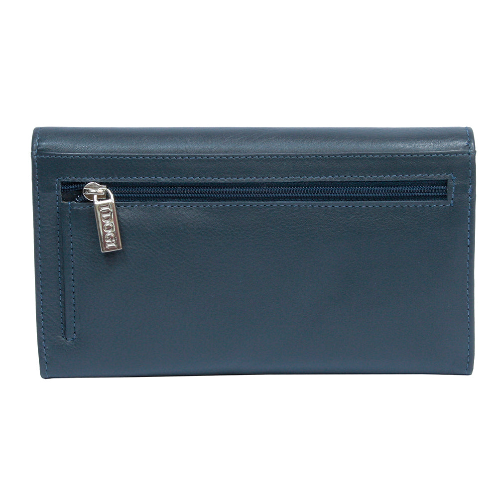Tony Perotti Dames Portemonnee met Overslag Navy Leer — Cortina 5048 Navy
