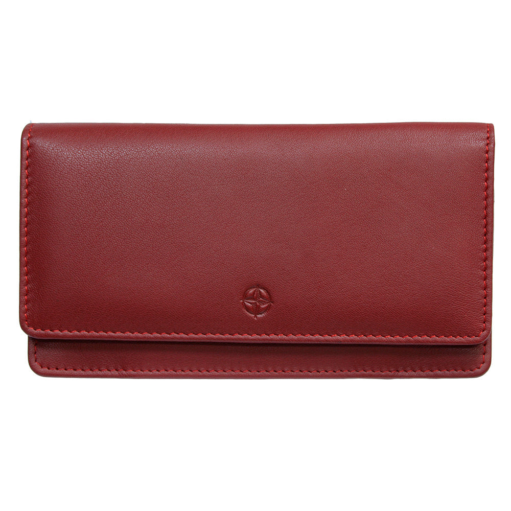 Tony Perotti Women's Red Leather Flap Wallet — Cortina 5072 rosso