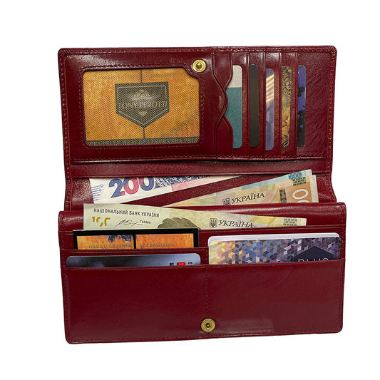 Tony Perotti レディース レッドレザーカードウォレット（フラップ付き） — Italico 1902 Rosso