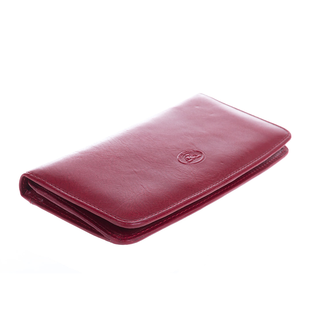 Tony Perotti Italico 3448 women's red leather wallet on a white background