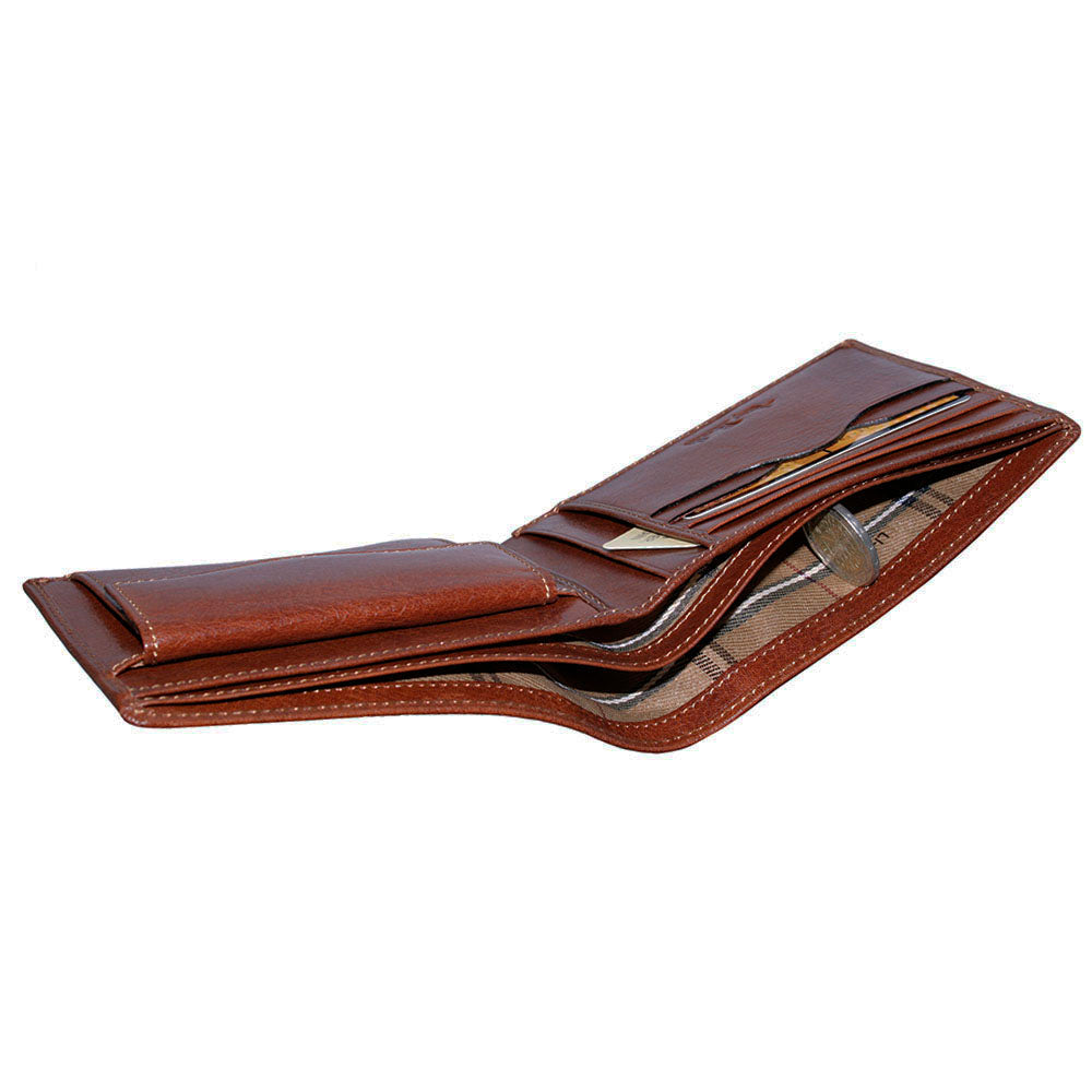 Tony Perotti men's reddish-brown  leather wallet on a white background