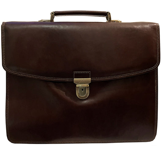 Briefcase leather brown Tony Perotti Italico 8008-40 moro - img 1