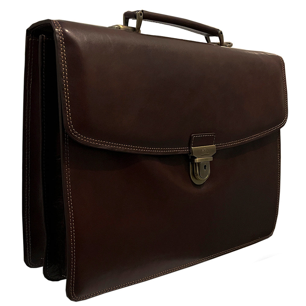 Briefcase leather brown Tony Perotti Italico 8008-40 moro - img 2