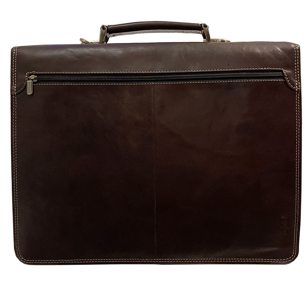 Tony Perotti Italico 8008-40 moro brown briefcase - rear view