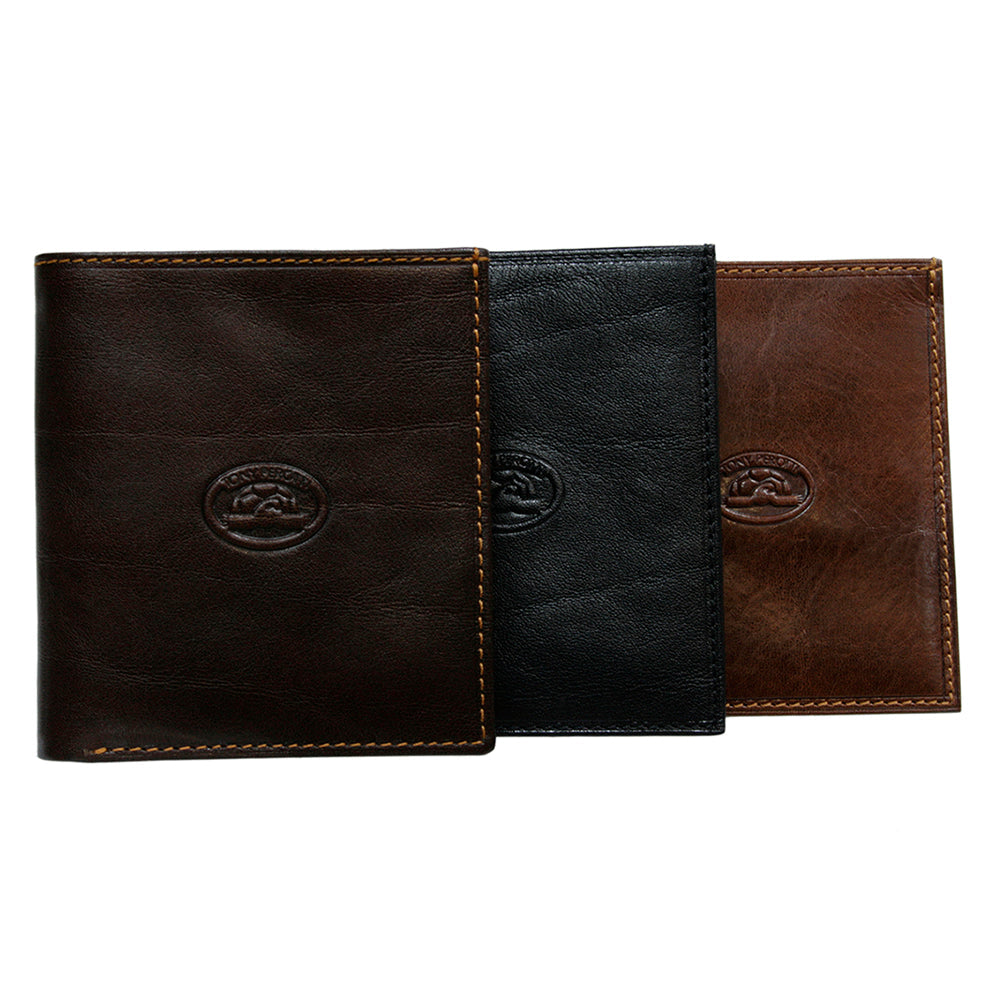 Three leather wallets in black, brown, and cognac - Tony Perotti Italico 1619
