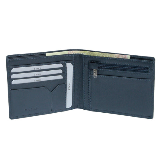 Tony Perotti Men’s Dark Blue Leather Bifold Wallet — Cortina 5035 Navy