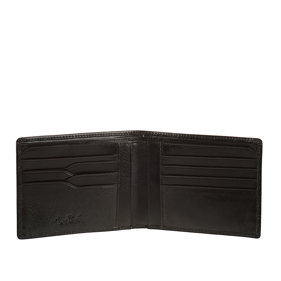 Open Tony Perotti Nevada 537 nero bifold wallet — card slots on both inner panels
