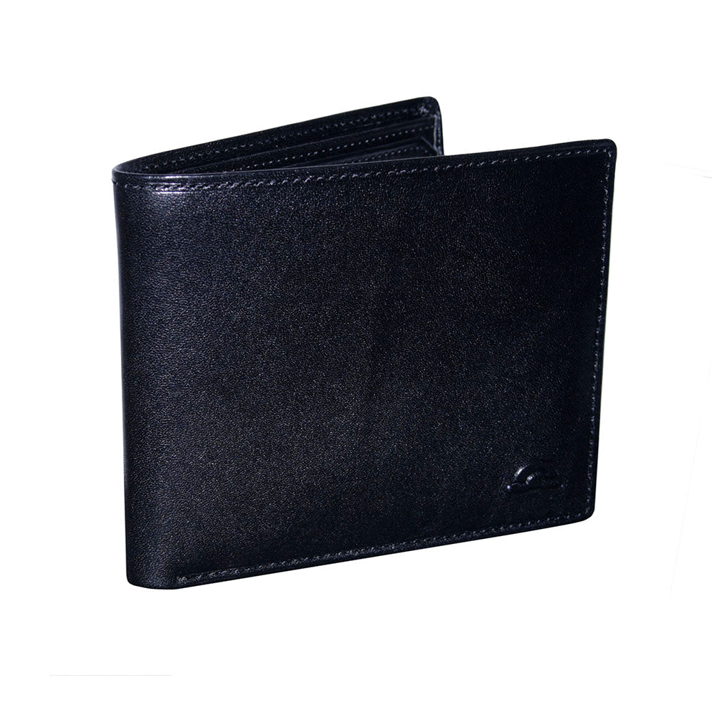 Tony Perotti Nevada 537 nero black leather bifold wallet — three-quarter view