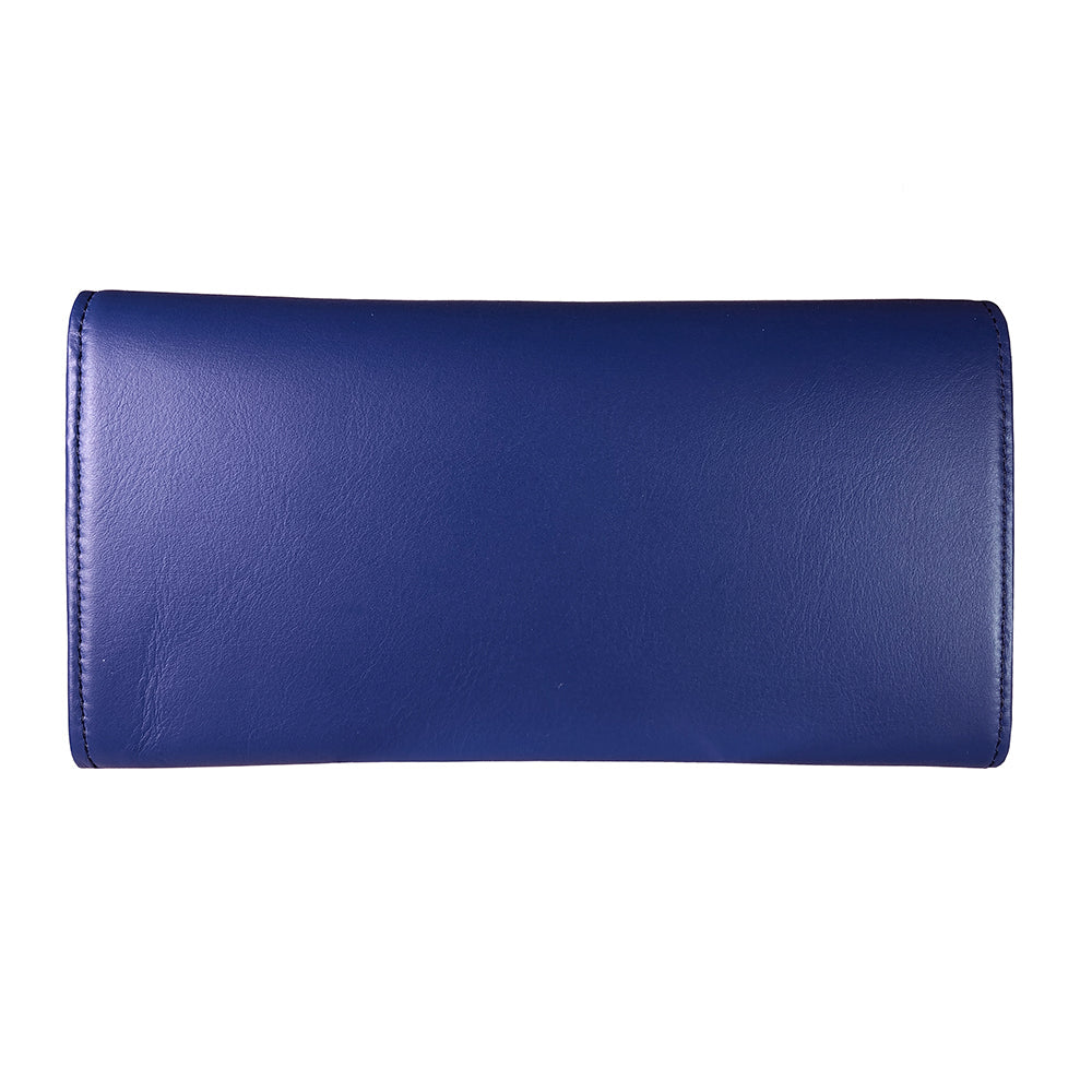 Tony Perotti New Rainbow 3435 bluette wallet — closed back view