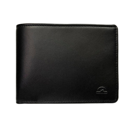 New Rainbow 533 nero — the front of the closed wallet with the embossed turtle emblem