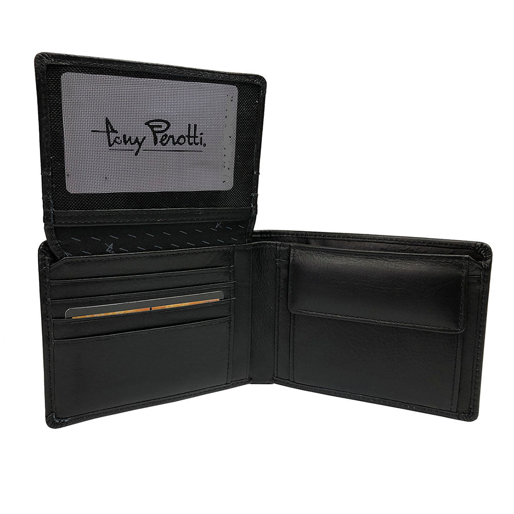 New Rainbow 533 nero — the flip section with the ID window lifted above the card slots