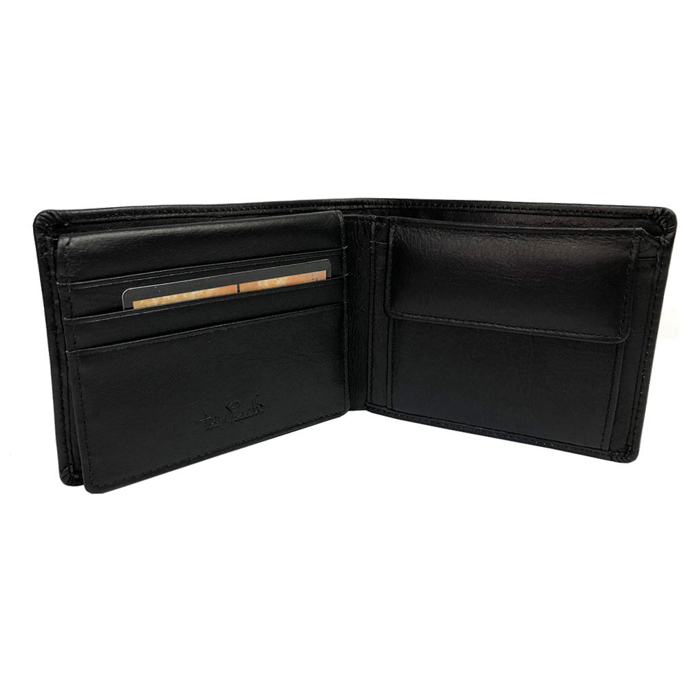 New Rainbow 533 nero open and empty — card slots on the left and the coin pocket flap on the right