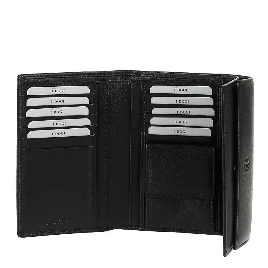 Компактне чорне портмоне зі складаннями Tony Perotti — Cortina 5115 Nero