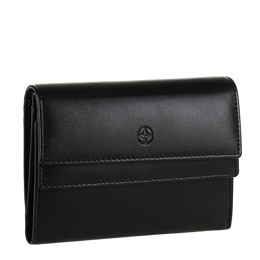 Компактне чорне портмоне зі складаннями Tony Perotti — Cortina 5115 Nero