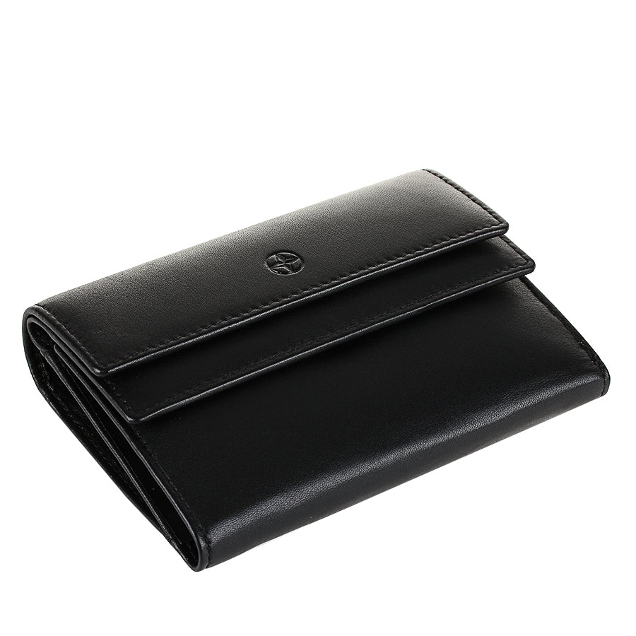 Компактне чорне портмоне зі складаннями Tony Perotti — Cortina 5115 Nero